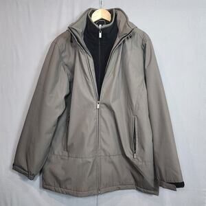 Weatherproof Men's Ultra Tech Men's Jacket‎ Fleece Bib Removable Hood Sz L